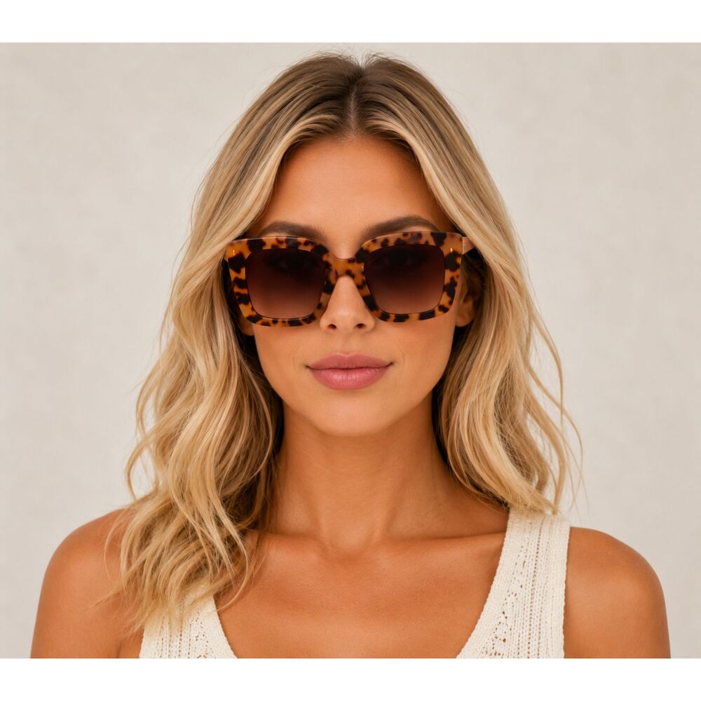 Fossil Women's Cat-Eye Sunglasses Tortoise Shell Brown Gradient Lens 100% UV NWT